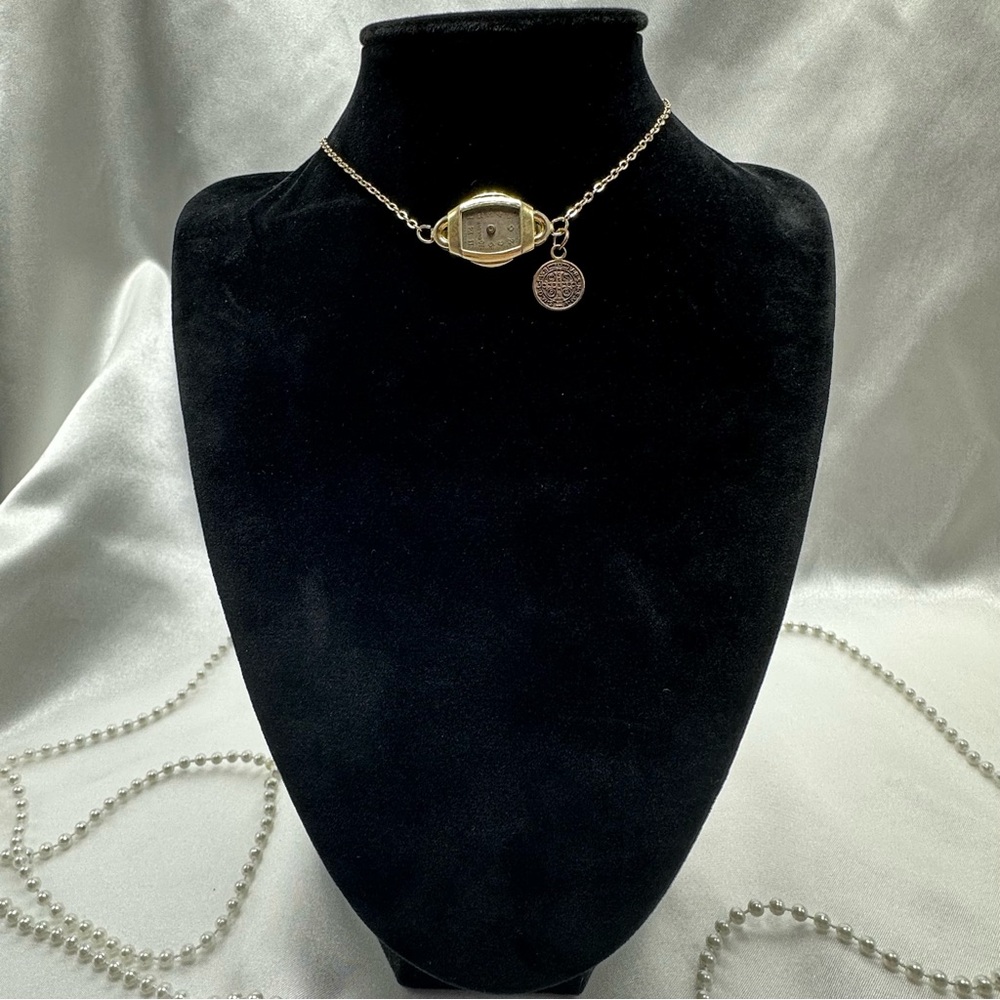 Gold Vintage Watch & Saint Benedict Medal Choker